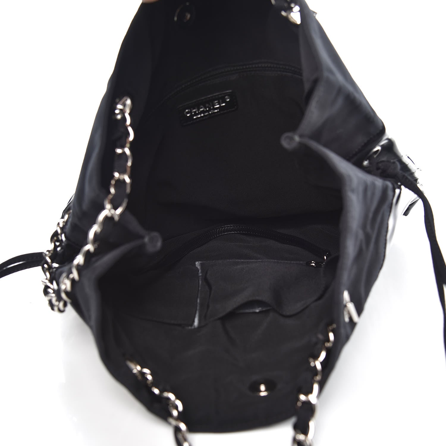 Chanel Vinyl Spirit Drawstring Tote Black 5 of 11