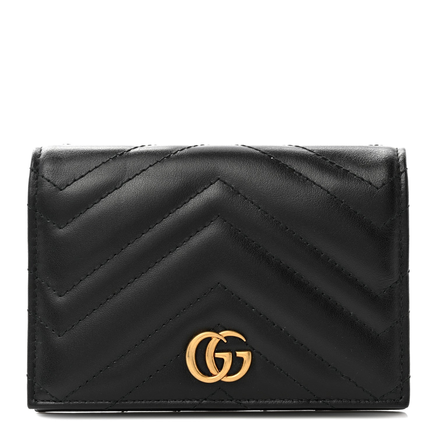 Gucci Calfskin Matelasse GG Marmont Passport Case Black 1 of 9
