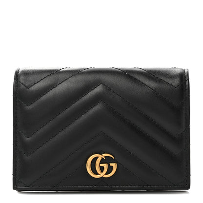 Gucci Calfskin Matelasse GG Marmont Passport Case Black 1 of 9