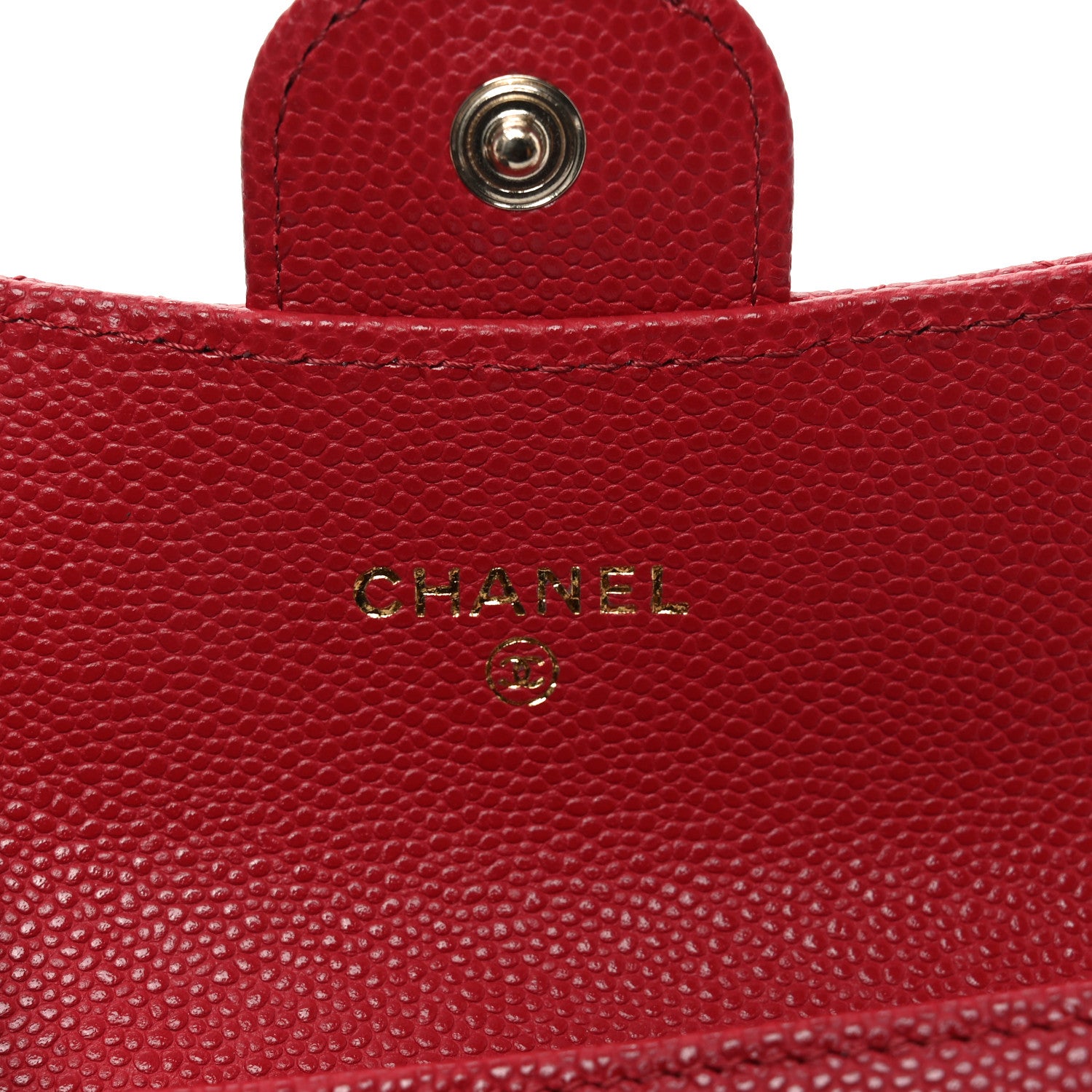 Chanel Caviar Quilted Flap Card Holder Wallet Red 6 of 9