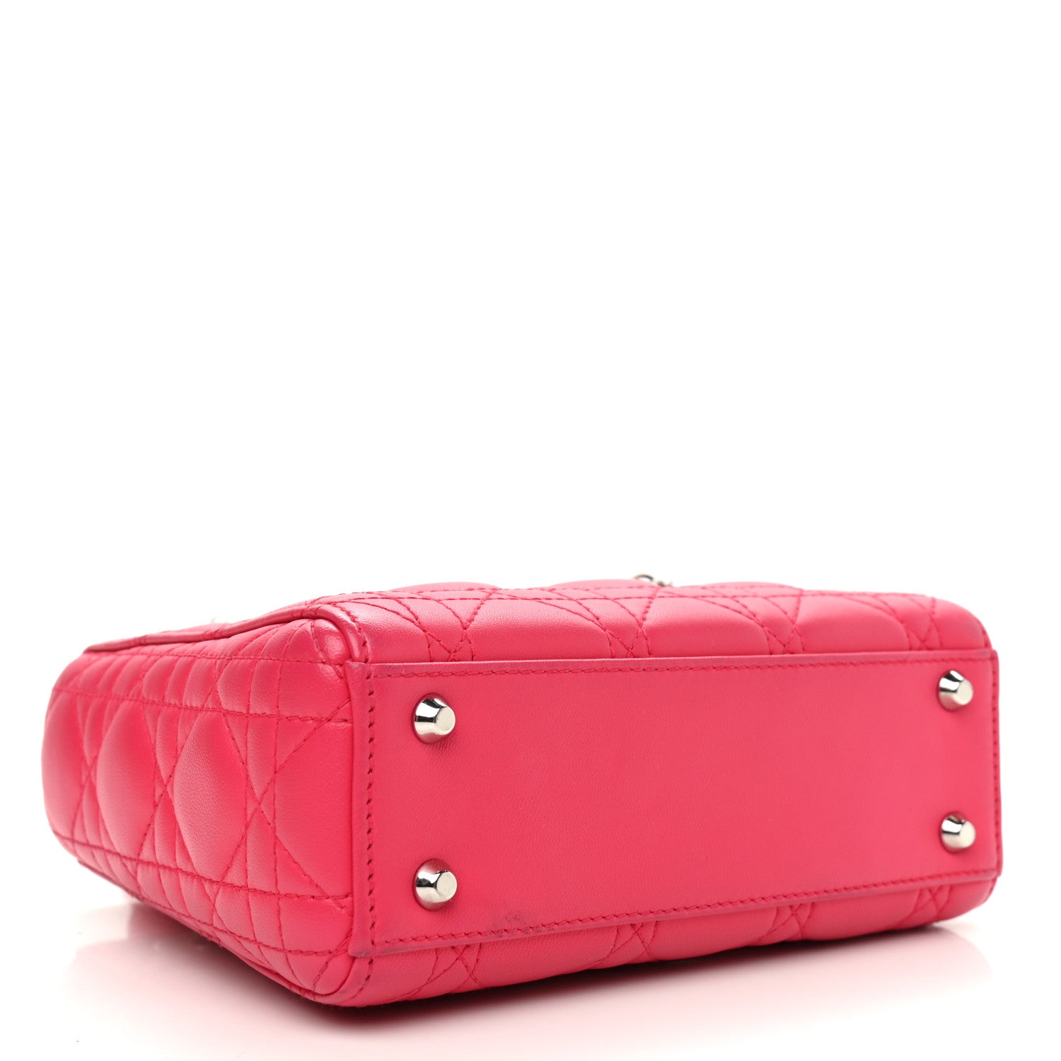 Christian Dior Lambskin Cannage Mini Lady Dior Fuchsia 3 of 12