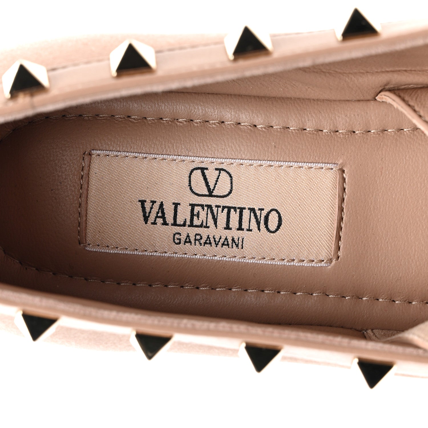 Valentino Garavani Satin Nappa Rockstud Multi Strap Ballerina Flats 37 Rose Cannelle 7 of 8