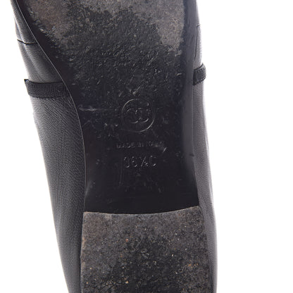 Chanel Lambskin Camellia Moccasin Flats 36.5 Black 6 of 7