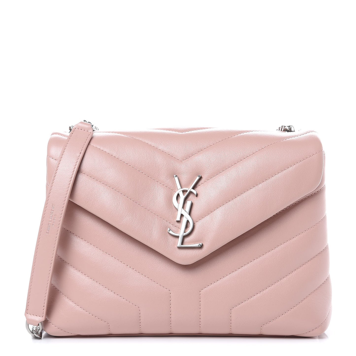 Calfskin Y Quilted Monogram Small Loulou Chain Satchel Rose Antic