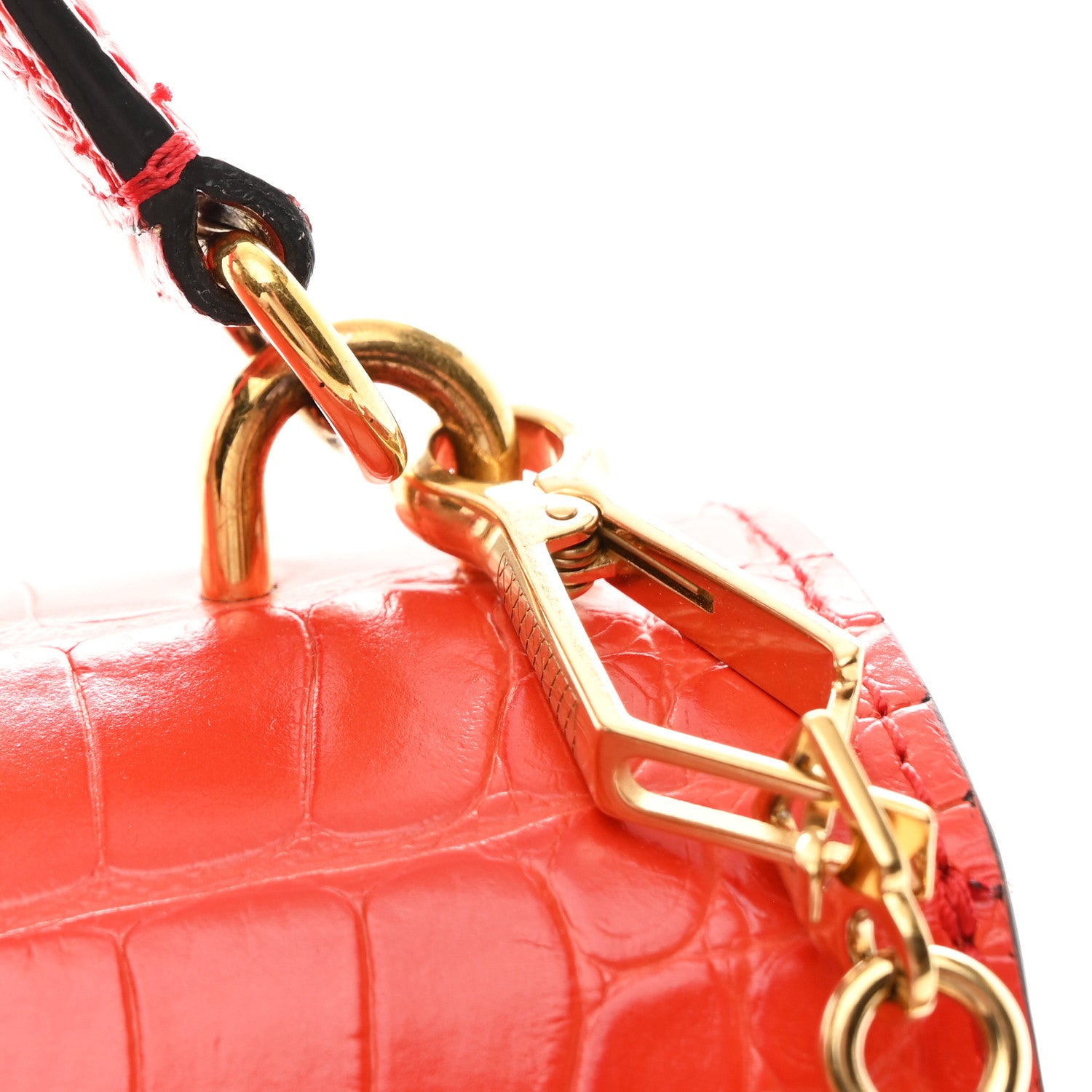 Mulberry Calfskin Crocodile Embossed Medium Harlow Satchel Orange 12 of 12