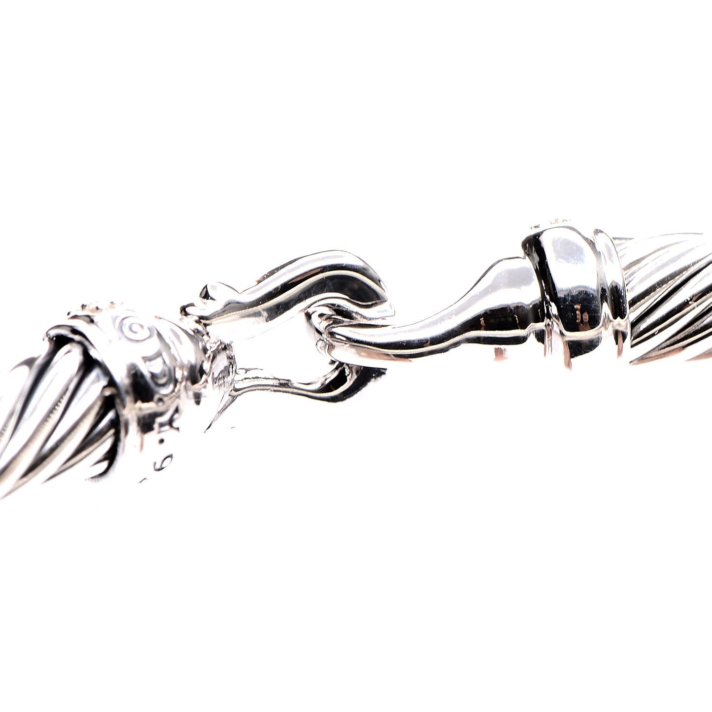 Sterling Silver Diamond 5mm Cable Buckle Bracelet