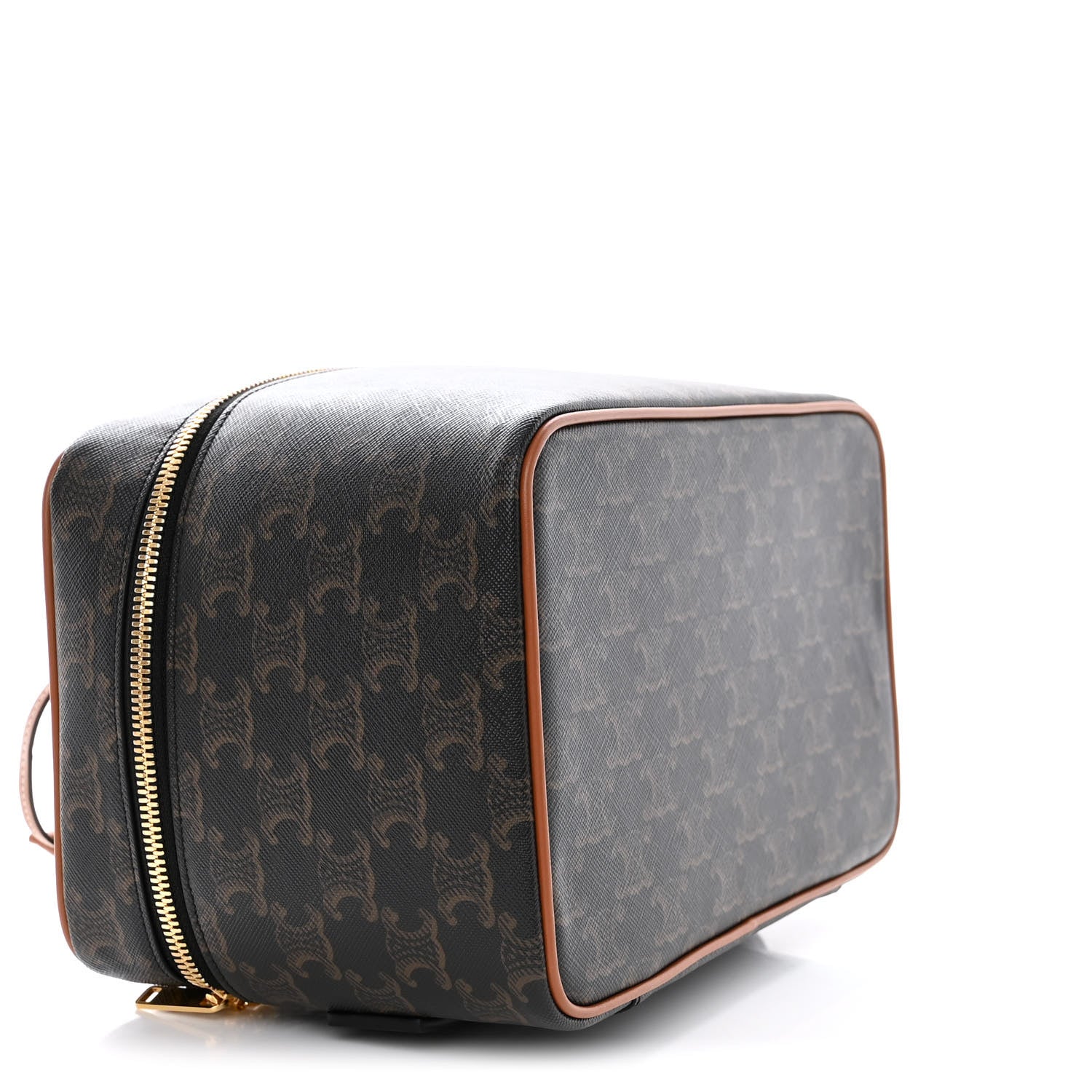 Celine Triomphe Canvas Calfskin Vanity Case Tan 8 of 12