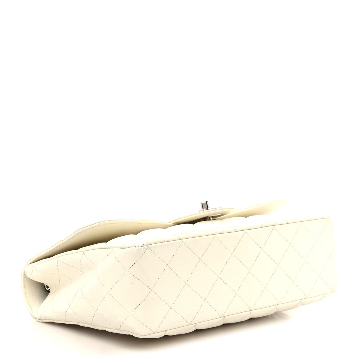 Chanel Caviar Quilted Jumbo Single Flap White 4 of 12