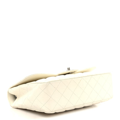 Chanel Caviar Quilted Jumbo Single Flap White 4 of 12