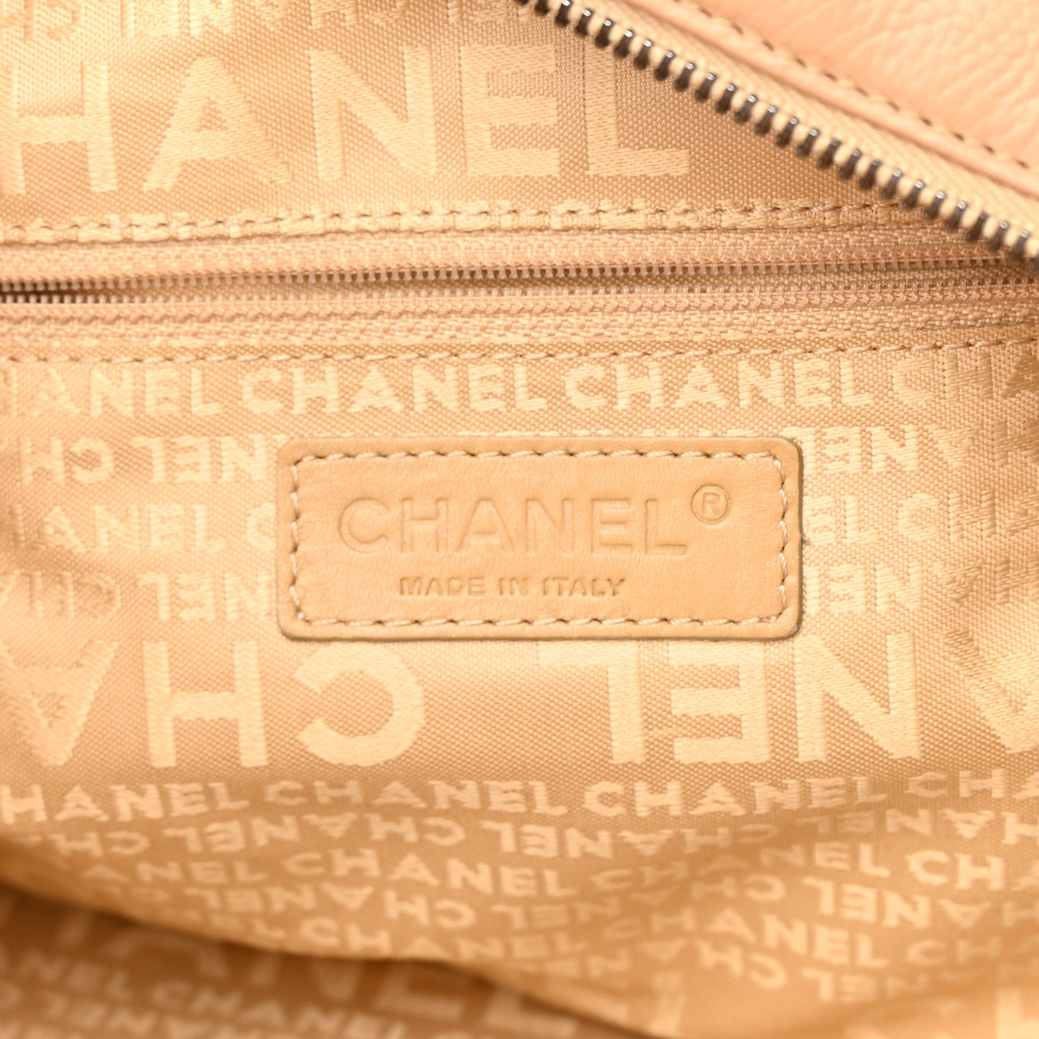Chanel Caviar Square Stitched Bowler Beige 6 of 19