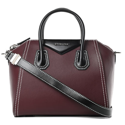 Givenchy Calfskin Small Bi-Color Topstitch Antigona Oxblood Black 1 of 10