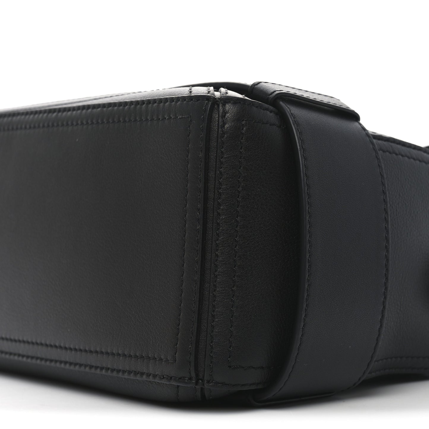 Shiny Calfskin Small Puzzle Biker Bag Black