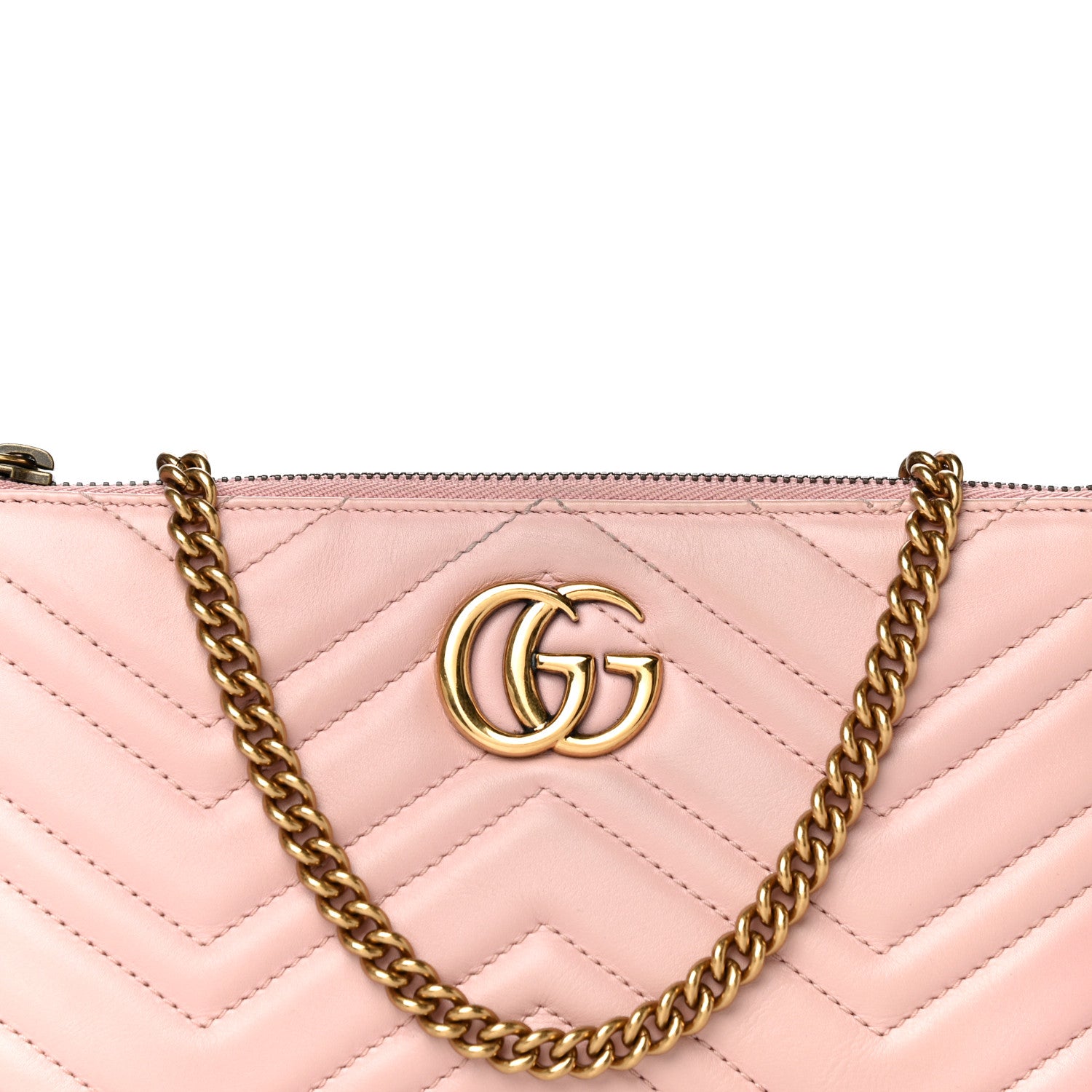 Gucci Calfskin Matelasse Mini GG Marmont Chain Bag Perfect Pink 7 of 11