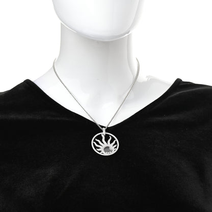 Chopard 18K White Gold Diamond Happy Diamonds Pave Happy Sun Pendant Necklace 2 of 7
