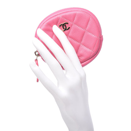 Chanel Caviar Quilted Zip Around Classic Coin Purse Pink 2 of 9