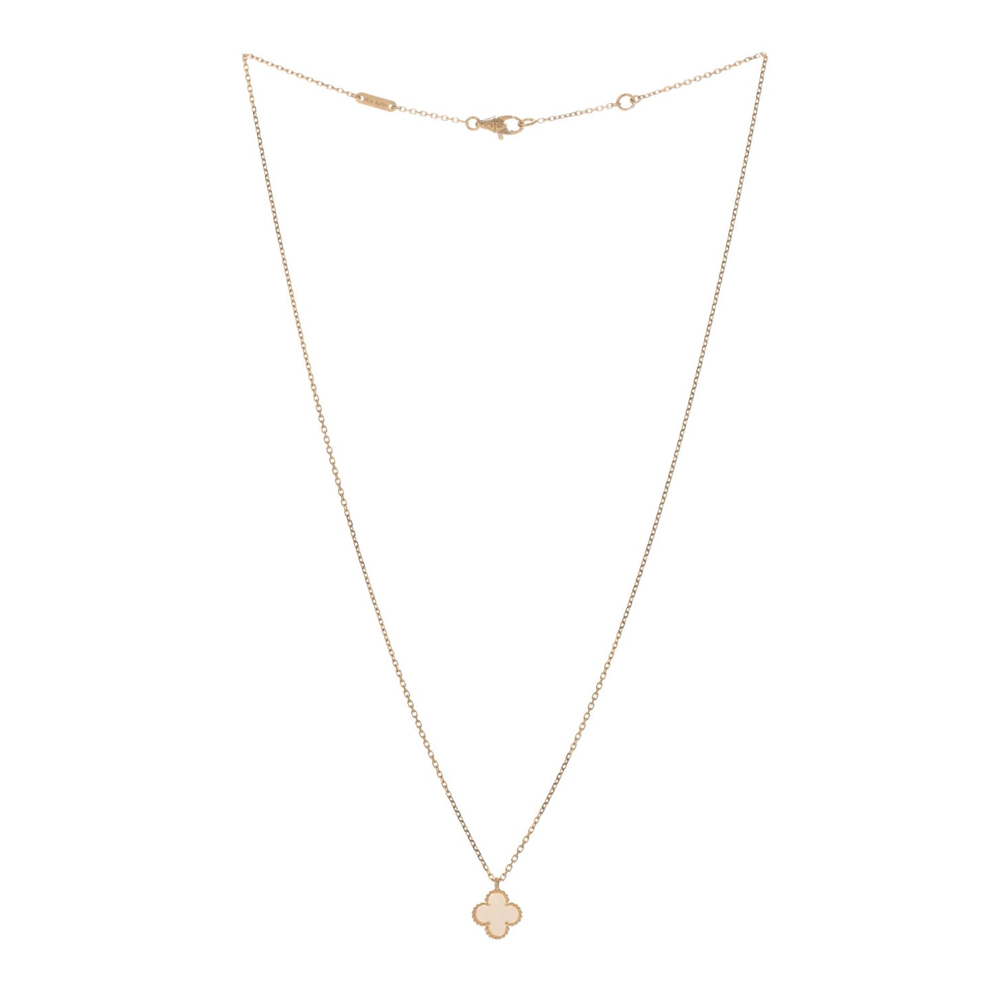 18K Yellow Gold Mother of Pearl Sweet Alhambra Pendant Necklace
