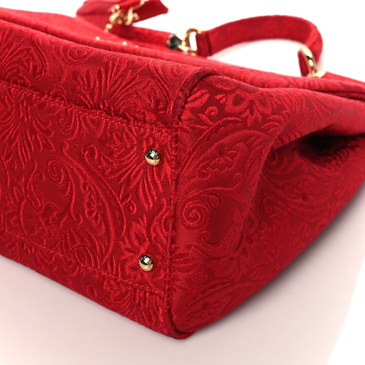 Brocade Large Miss Sicily Satchel Red