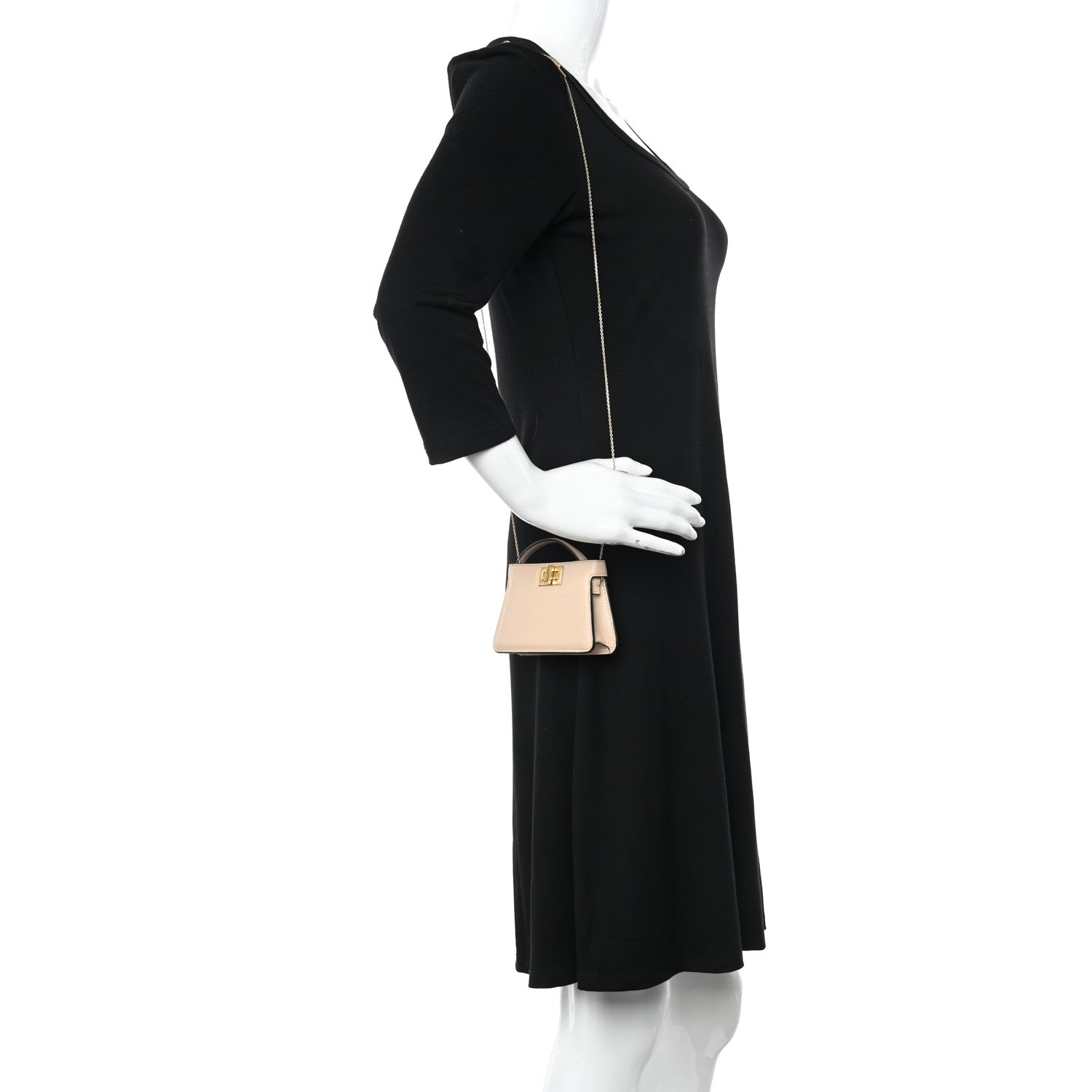 Fendi Nappa Sigma Pico Peekaboo Charm Poudre 2 of 7