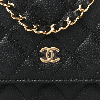 Chanel Caviar Quilted Wallet on Chain WOC Black 9 of 12