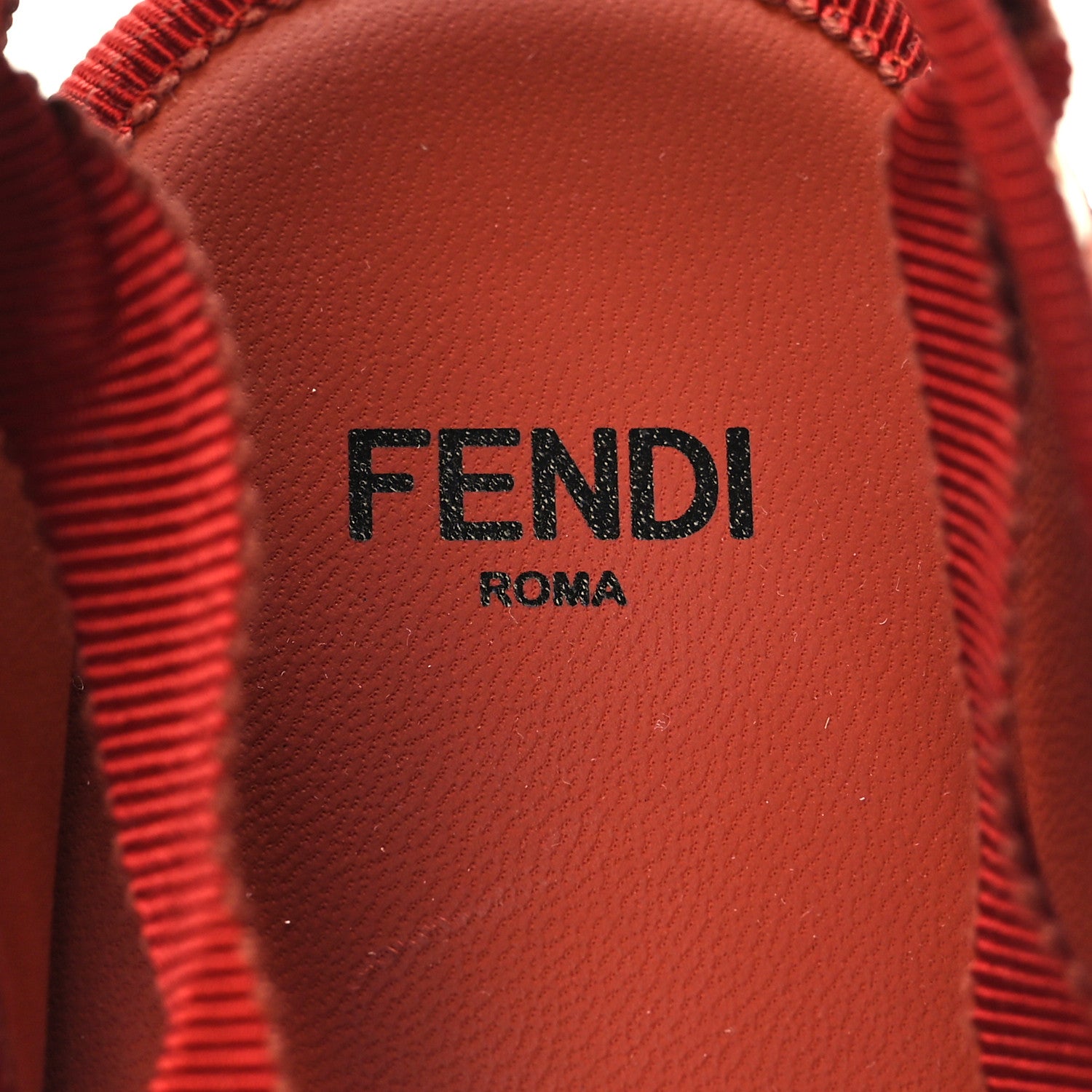 Fendi Canvas FF Embroidered Roma Ankle Wrap Flat Espadrilles 38.5 Red 7 of 8