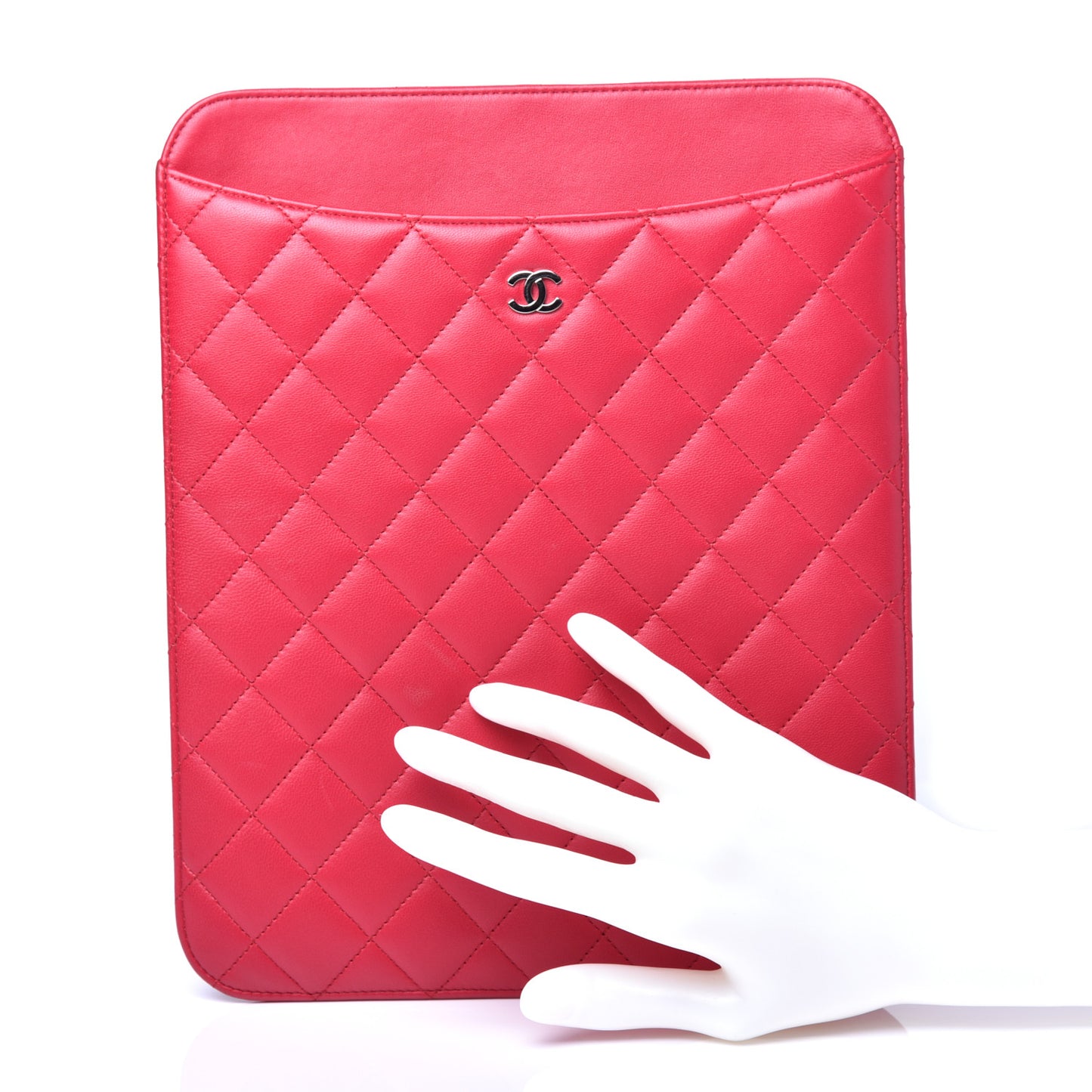 Lambskin Quilted iPad Case Sleeve Fuchsia