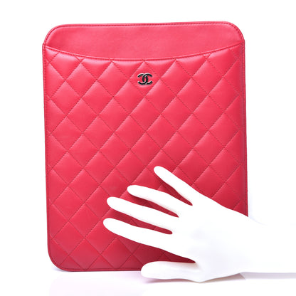 Chanel Lambskin Quilted iPad Case Sleeve Fuchsia 2 of 10
