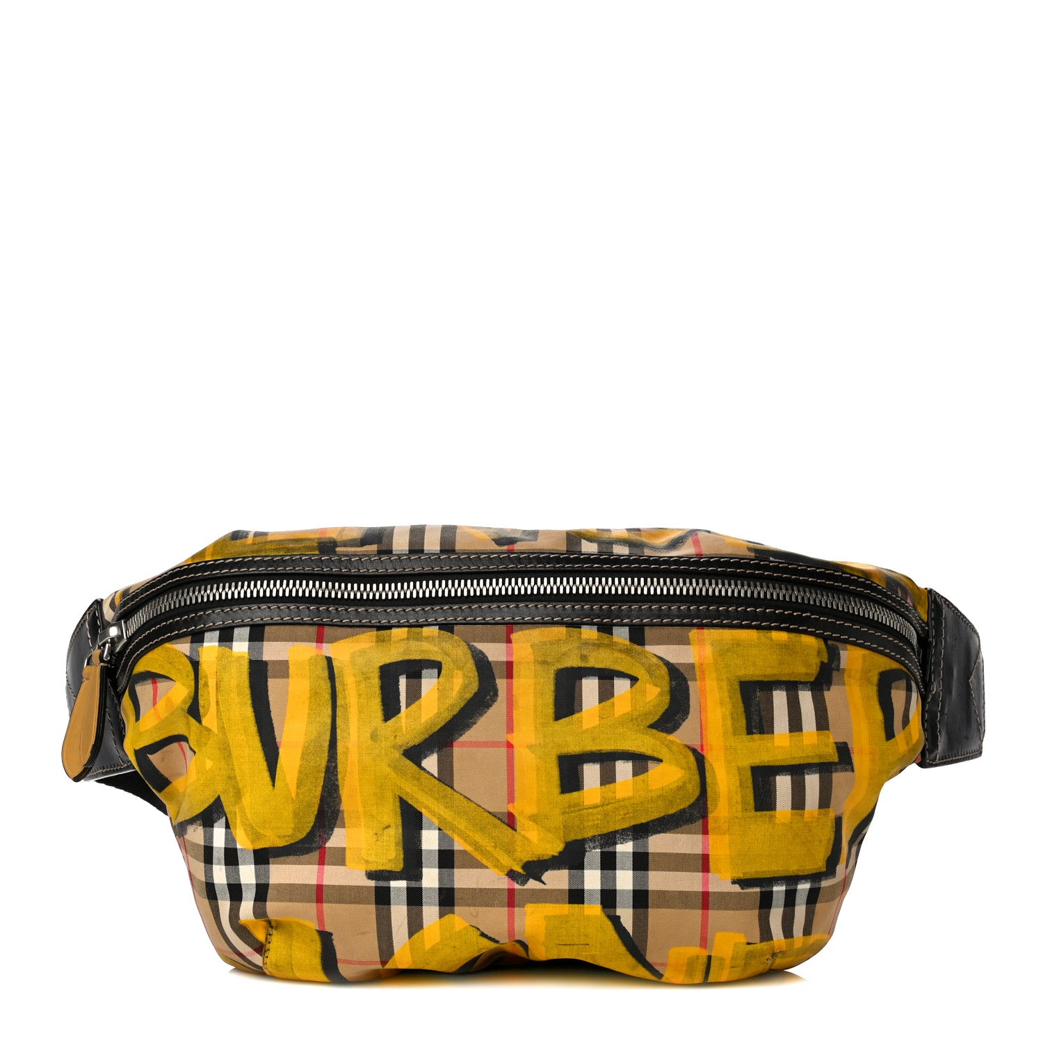 Burberry Vintage Check Graffiti Print Sonny Bum Bag Archive Yellow 1 of 18