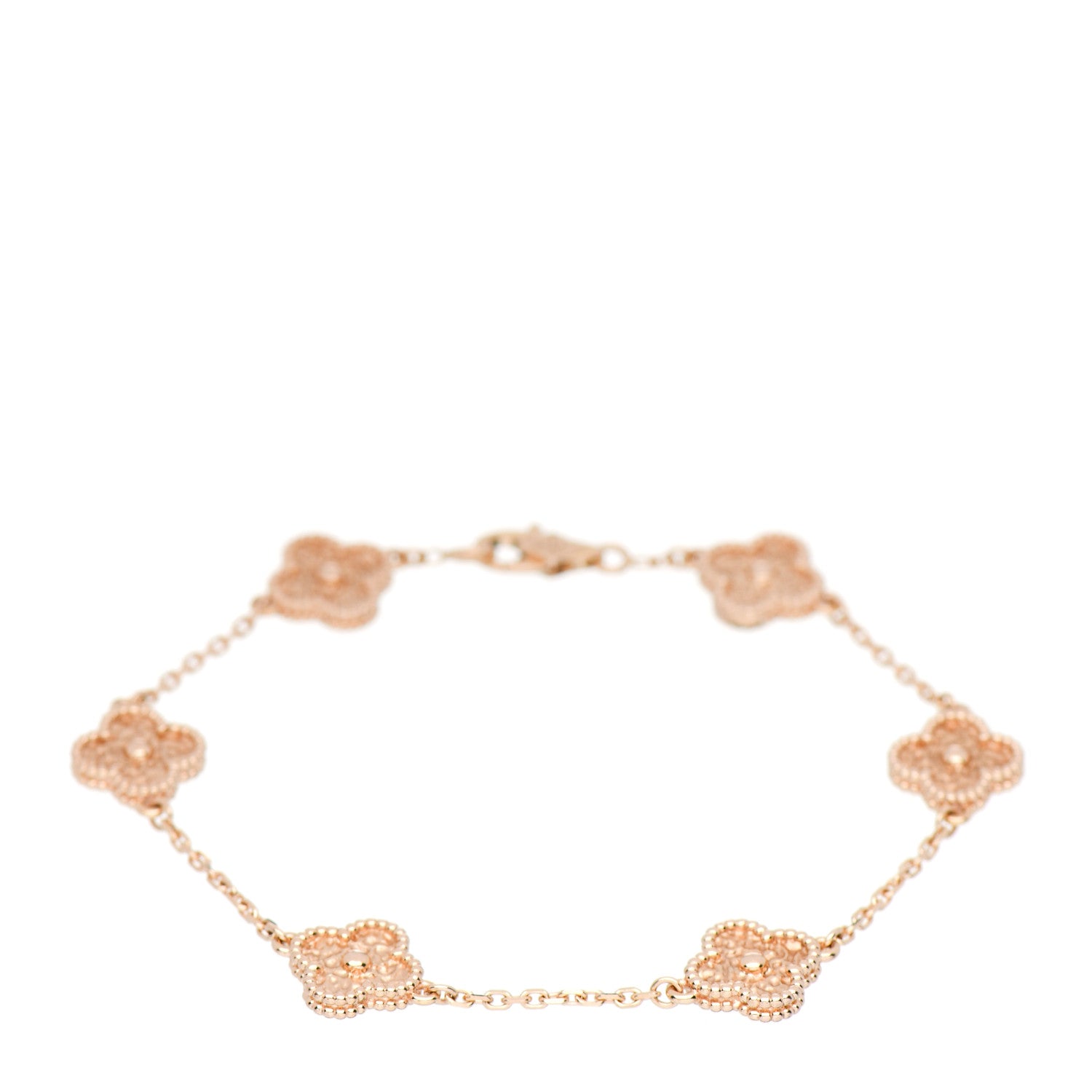 Van Cleef & Arpels 18K Rose Gold 6 Motifs Sweet Alhambra Bracelet 1 of 5