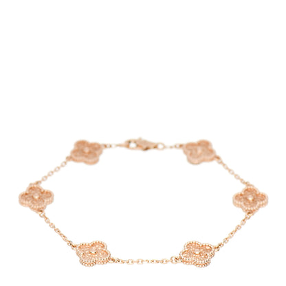 Van Cleef & Arpels 18K Rose Gold 6 Motifs Sweet Alhambra Bracelet 1 of 5