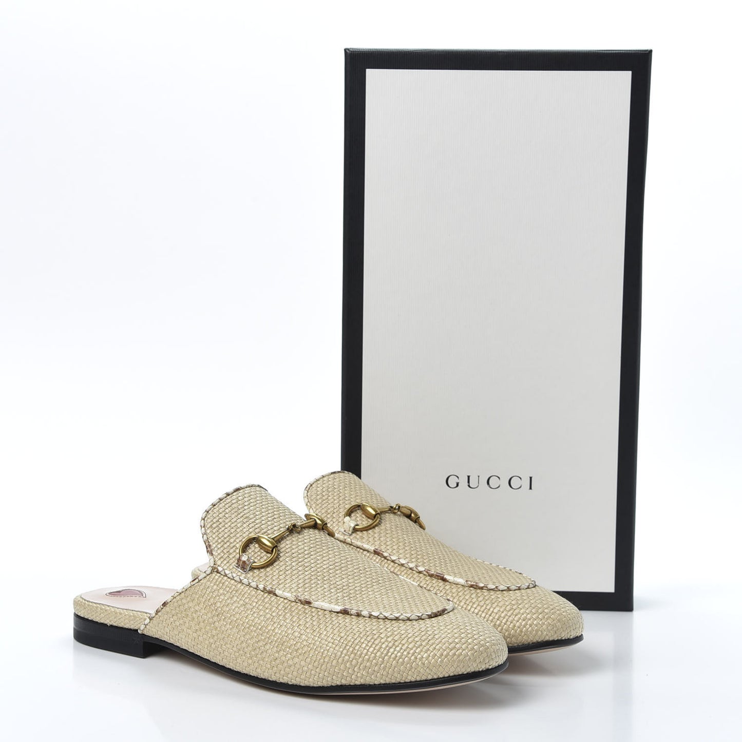 Straw Elaphe Womens Princetown Slippers 38 Natural Cream Brown