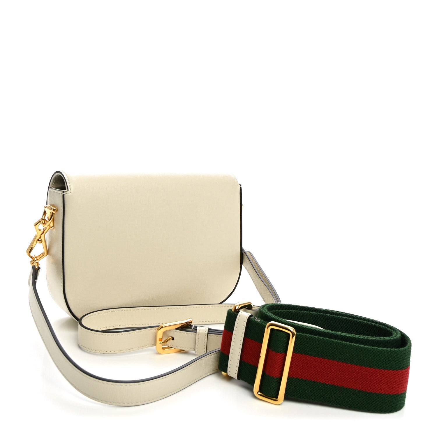 Gucci Azalea Calfskin Web Mini Horsebit 1955 Shoulder Bag Mystic White 2 of 9