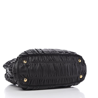 Prada Nappa Gaufre Top Handle Tote Black 4 of 10