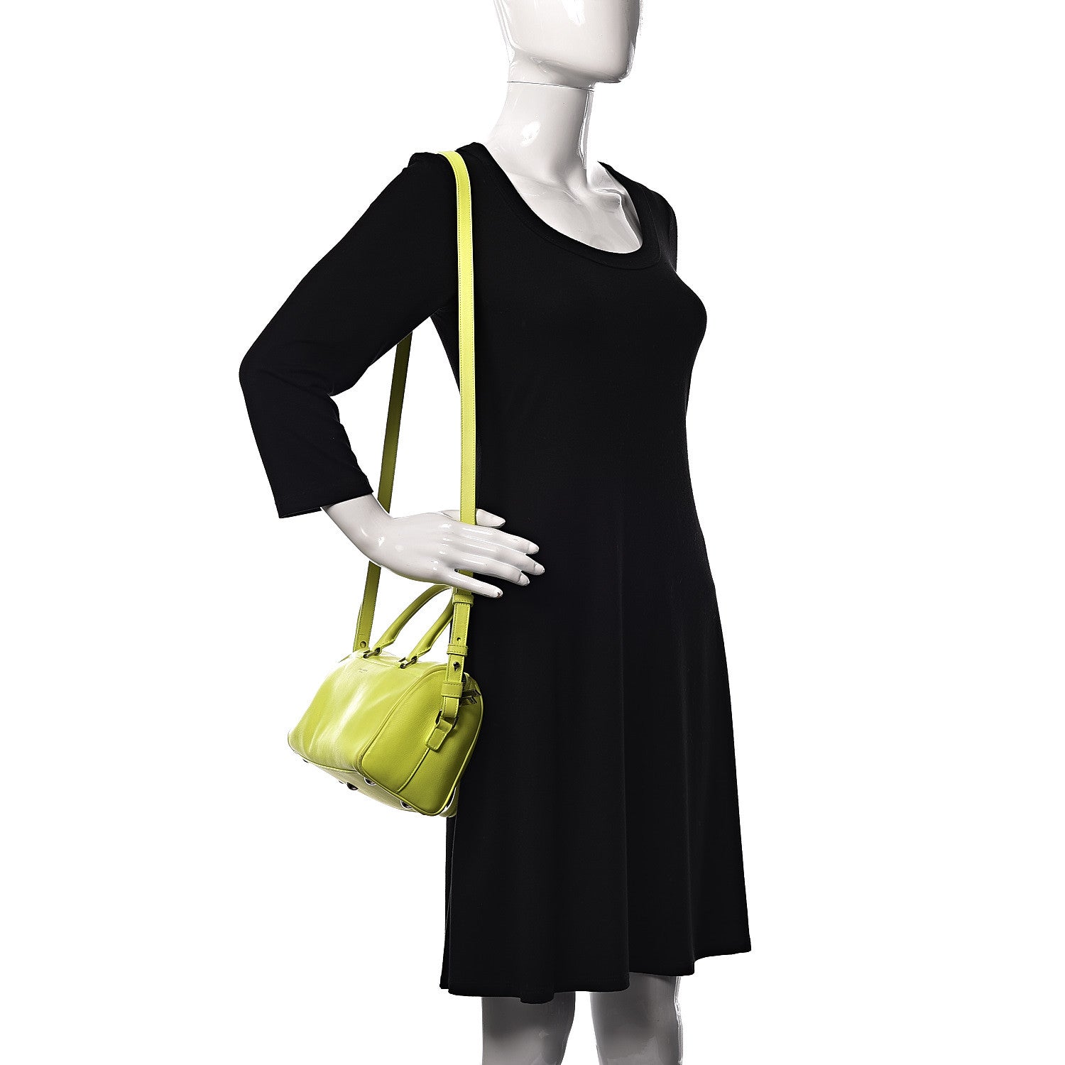Saint Laurent Calfskin Classic Baby Duffle Neon Yellow 2 of 13