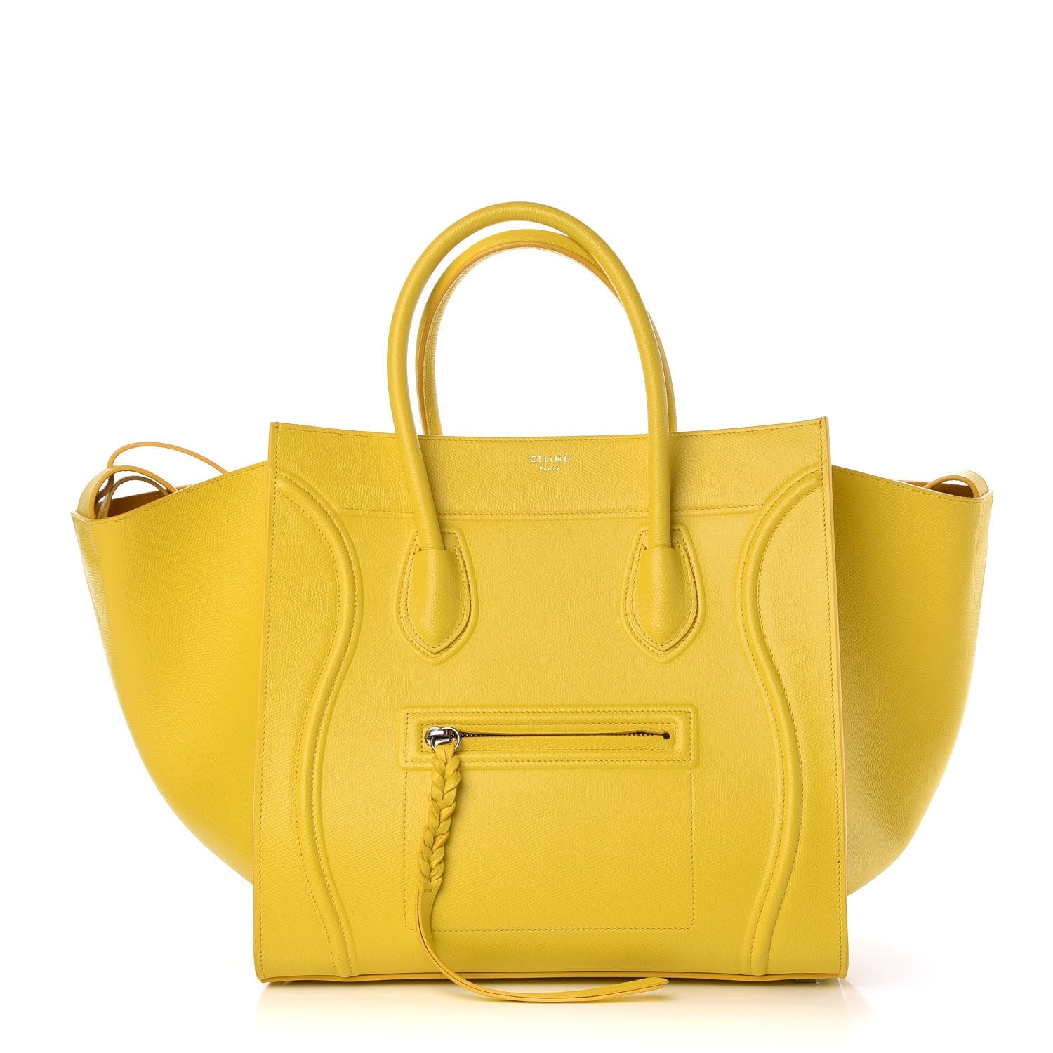 Celine Grained Calfskin Medium Phantom Luggage Yellow 1 of 9