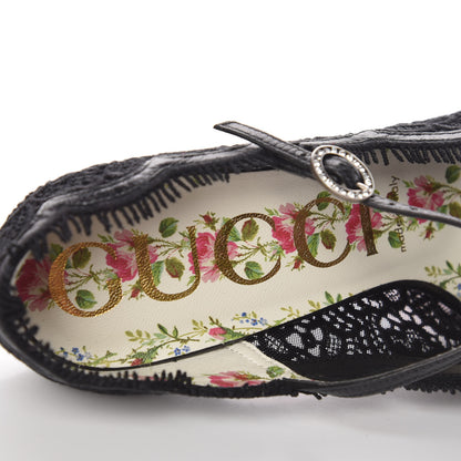 Gucci Lace Pizzo Venice Pumps 38.5 Black 7 of 9