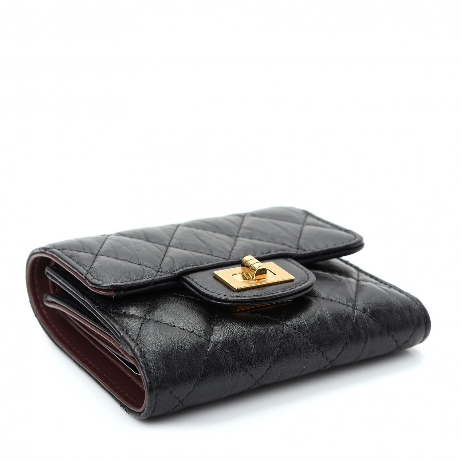 Chanel Aged Calfskin Quilted Reissue Compact Wallet Black 4 of 9
