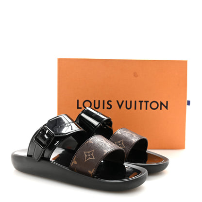 Louis Vuitton Monogram Sunbath Flat Mule Sandals 39 Black 9 of 9
