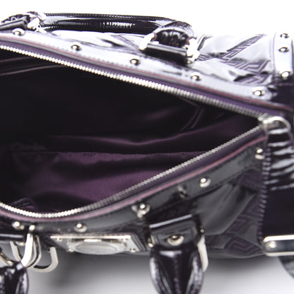 Versace Patent Madonna Satchel Dark Purple 5 of 11