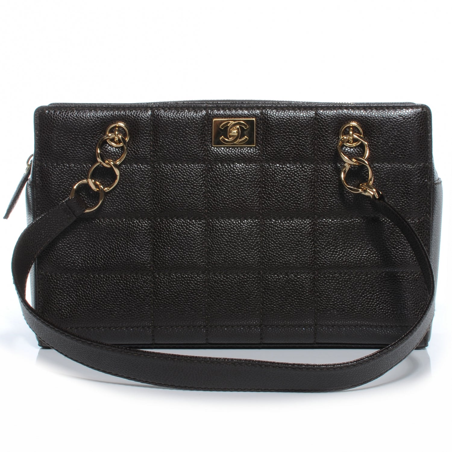 Chanel Caviar Square Quilted Shoulder Bag Brown 1 of 7