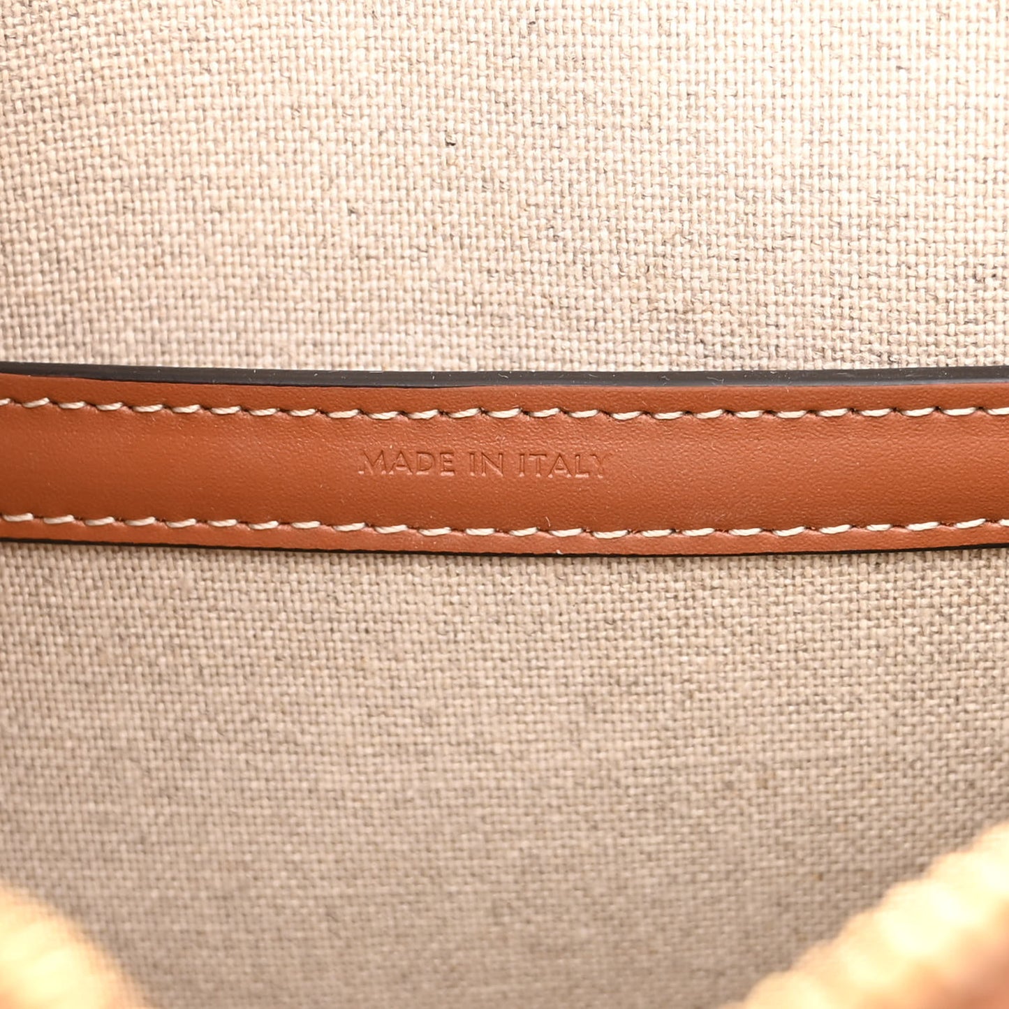 Triomphe Textile Calfskin Small Boston Bag Natural Tan