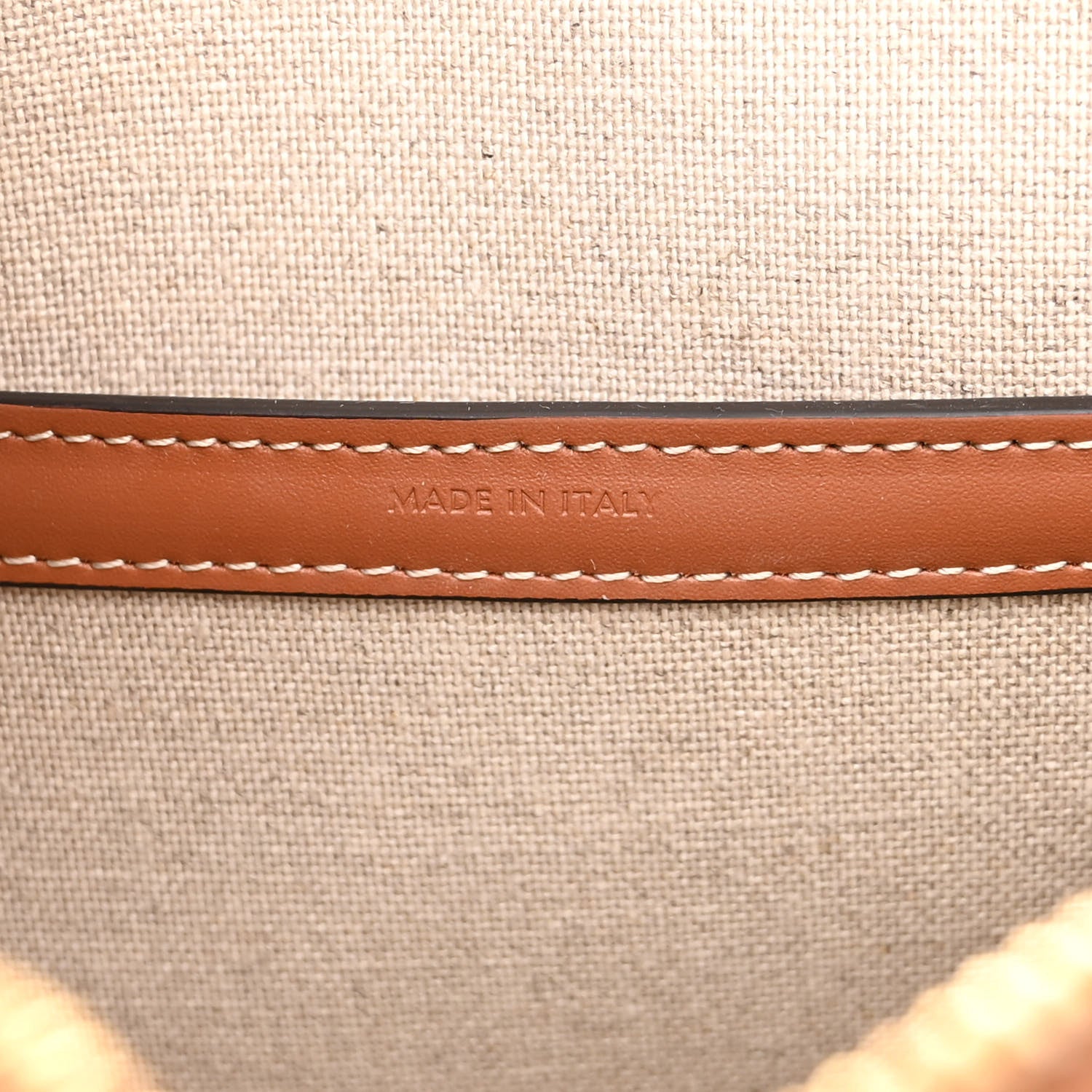 Celine Triomphe Textile Calfskin Small Boston Bag Natural Tan 7 of 10