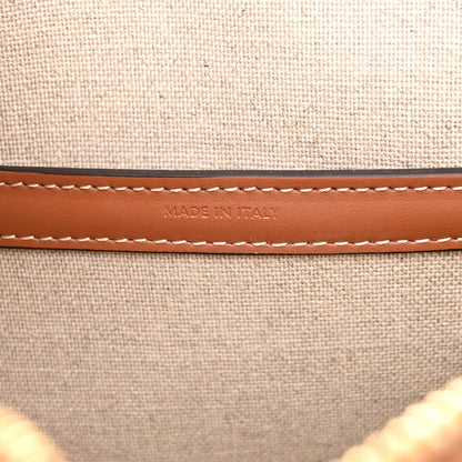 Celine Triomphe Textile Calfskin Small Boston Bag Natural Tan 7 of 10