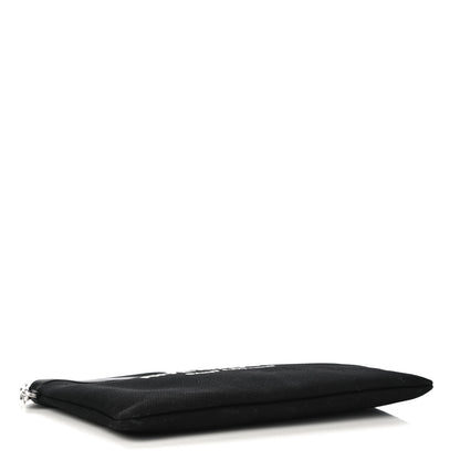 Saint Laurent Linen Canvas Rive Gouche Zipped Pouch Black 4 of 10