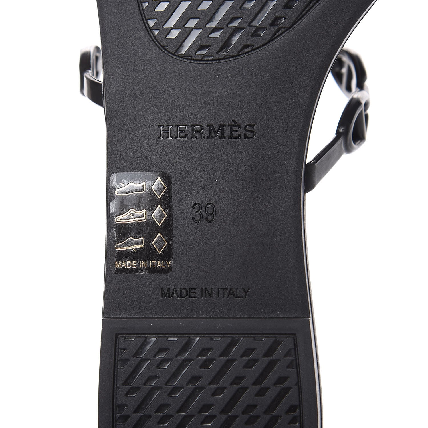 Hermes Rubber Chaine d'Ancre Rivage Sandals 39 Black 7 of 8