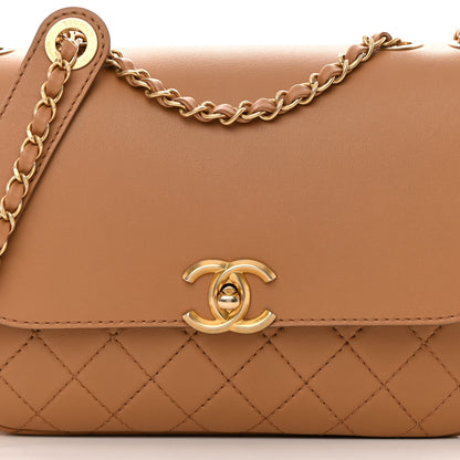 Chanel Calfskin Quilted Multi Pouching Flap And Coin Purse Beige 9 of 18