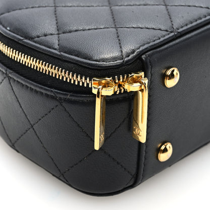 Chanel Lambskin Quilted Chic Riviera Top Handle Vanity Case Black 9 of 10