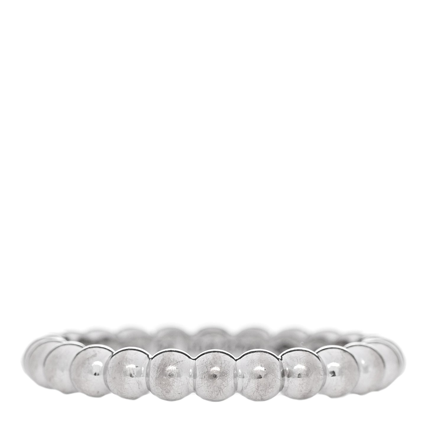 18K White Gold Medium Perlee Ring 52 6