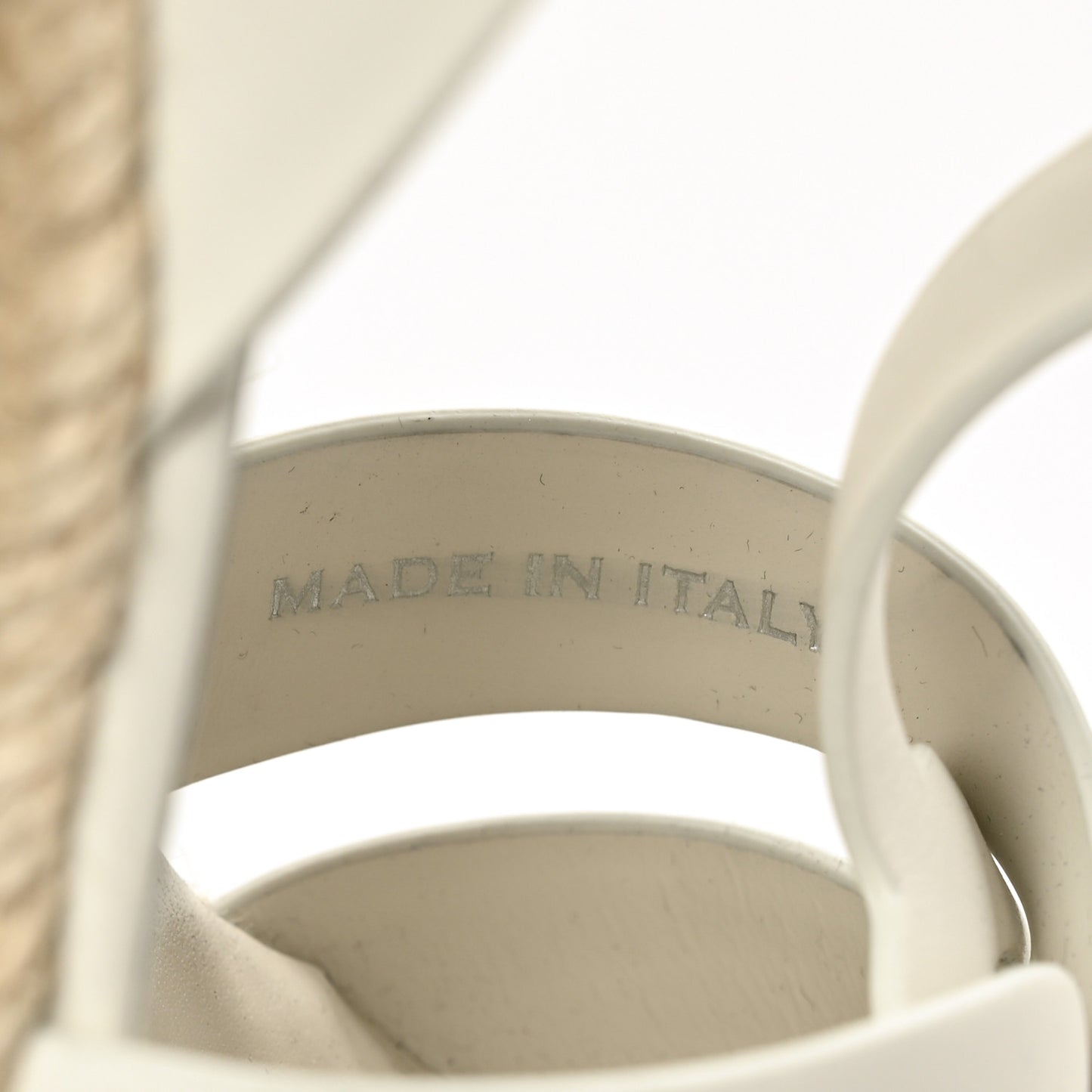 Calfskin Tribute 95 Platform Espadrille Wedge Sandals 40 Porcellana
