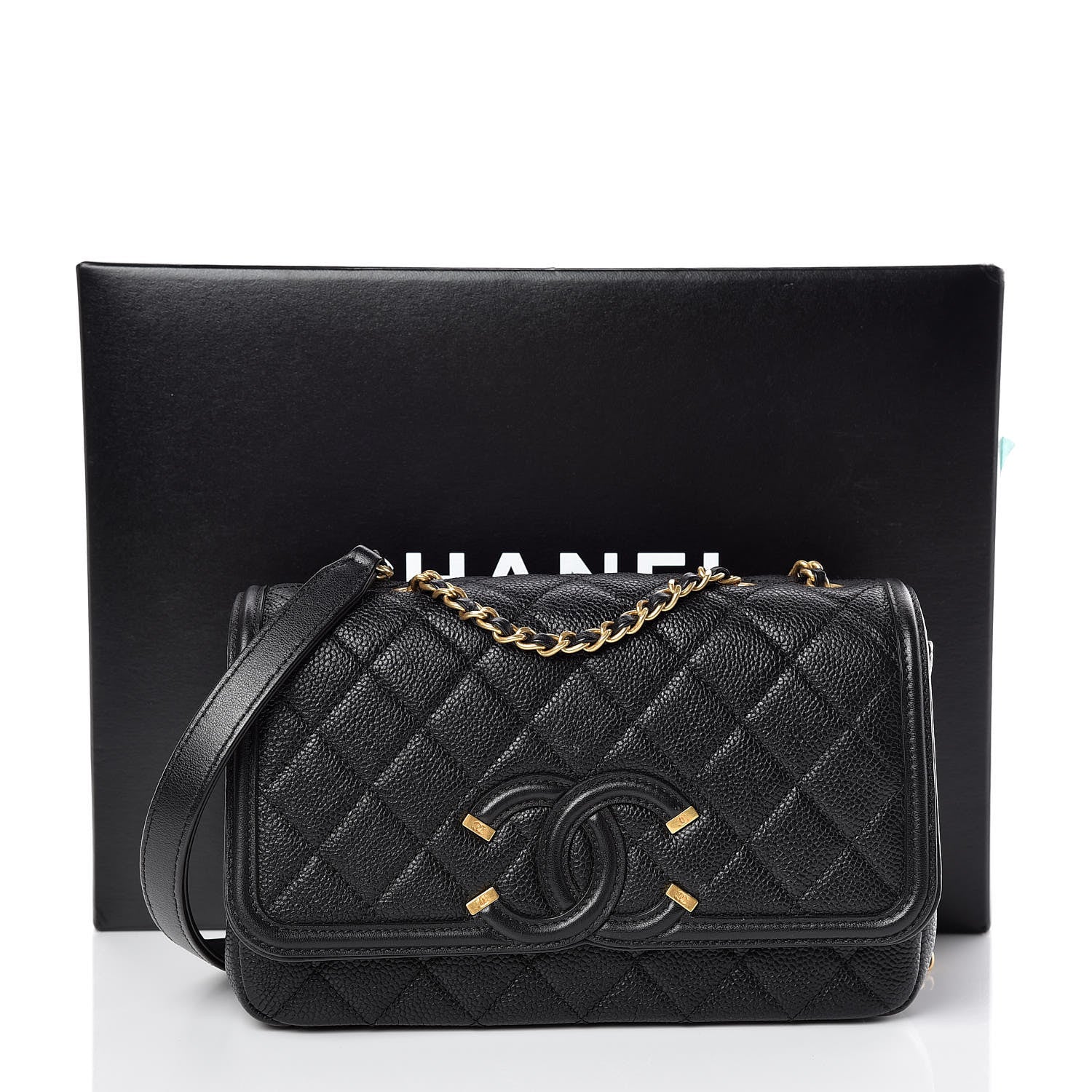 Chanel Caviar Quilted Small CC Filigree Flap Black 10 of 10
