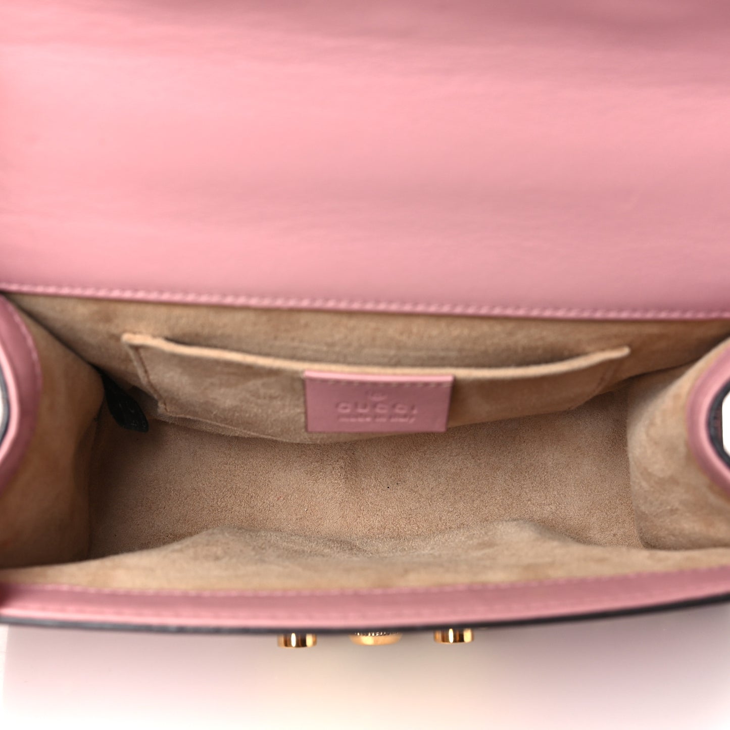 Calfskin Studded Small Padlock Shoulder Bag Carmine Rose
